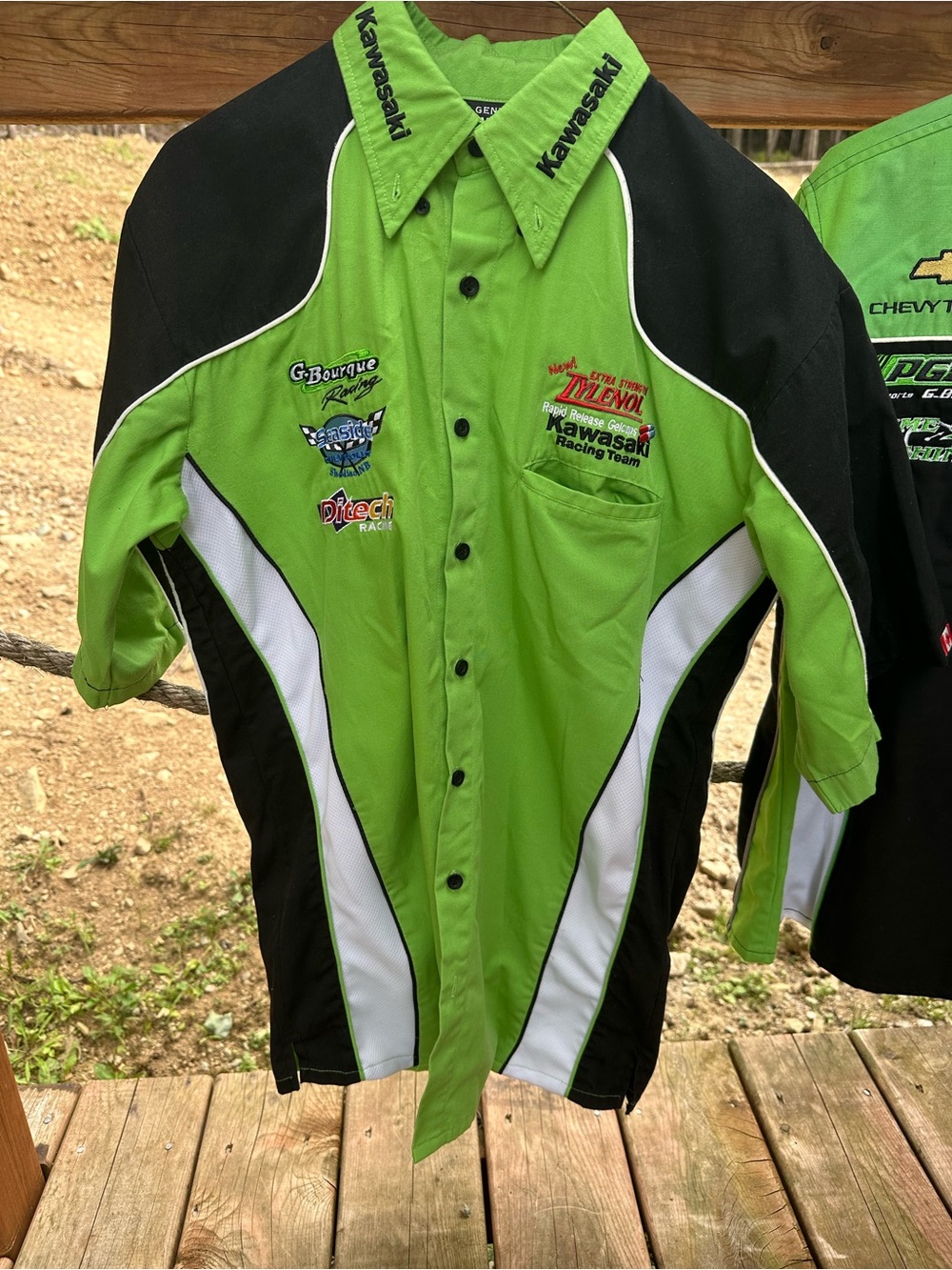 Early 2000s Kawasaki Racer Button Up Shirt
